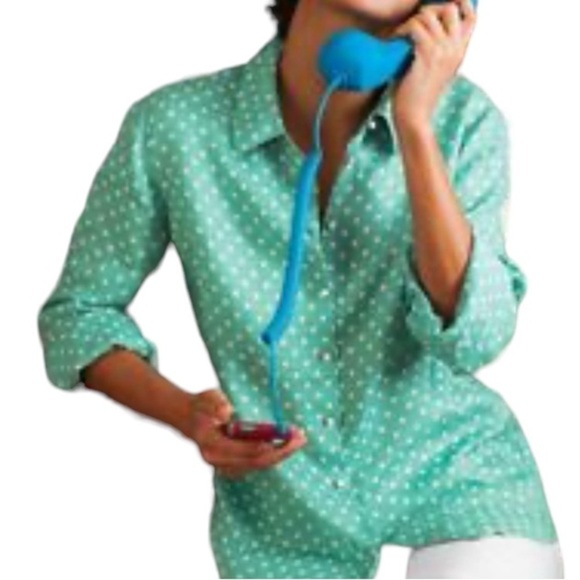 Soft Surroundings 100% Linen Button Front Long Sleeve Blouse - Picture 1 of 4